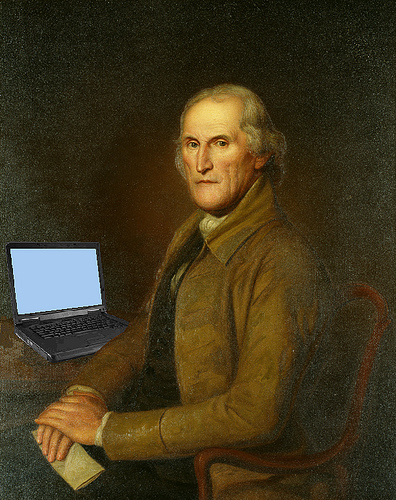 James Latimer Blogging, after Clawson Shakespeare Hammitt's copy of Charles Willson Peale's Portrait